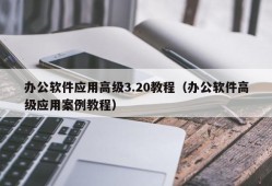 办公软件应用高级3.20教程（办公软件高级应用案例教程）