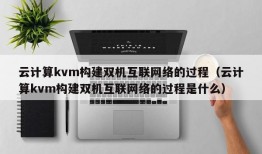 云计算kvm构建双机互联网络的过程（云计算kvm构建双机互联网络的过程是什么）