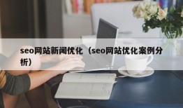 seo网站新闻优化（seo网站优化案例分析）