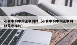 心目中的中国互联网络（心目中的中国互联网络是怎样的）