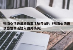 喝酒心情说说感悟生活短句图片（喝酒心情说说感悟生活短句图片搞笑）