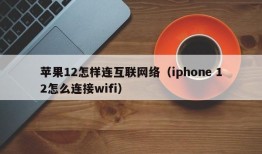苹果12怎样连互联网络（iphone 12怎么连接wifi）