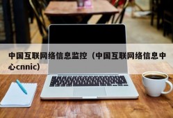 中国互联网络信息监控（中国互联网络信息中心cnnic）