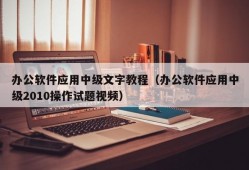 办公软件应用中级文字教程（办公软件应用中级2010操作试题视频）