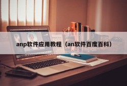 anp软件应用教程（an软件百度百科）