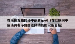 在示例互联网络中配置ipv6（在互联网中应该具有ip路由选择功能的设备包括）
