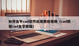 如何自学cad软件应用教程视频（cad教程cad自学教程）