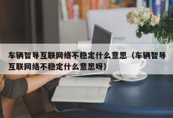 车辆智导互联网络不稳定什么意思（车辆智导互联网络不稳定什么意思呀）