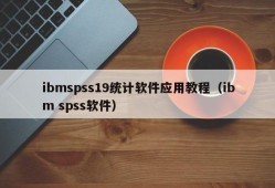 ibmspss19统计软件应用教程（ibm spss软件）