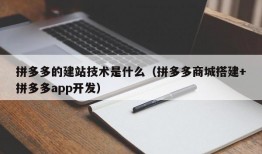 拼多多的建站技术是什么（拼多多商城搭建+拼多多app开发）