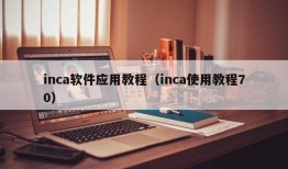 inca软件应用教程（inca使用教程70）