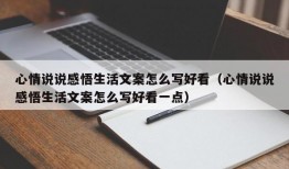 心情说说感悟生活文案怎么写好看（心情说说感悟生活文案怎么写好看一点）