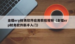 金蝶erp财务软件应用教程视频（金蝶erp财务软件新手入门）