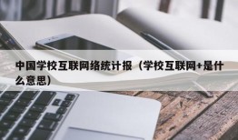 中国学校互联网络统计报（学校互联网+是什么意思）