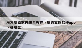 魔方复原软件应用教程（魔方复原软件app下载安装）