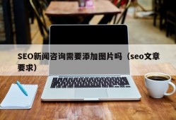 SEO新闻咨询需要添加图片吗（seo文章要求）