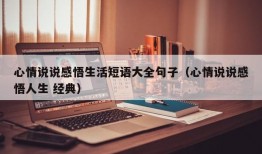 心情说说感悟生活短语大全句子（心情说说感悟人生 经典）