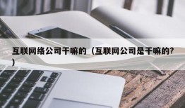 互联网络公司干嘛的（互联网公司是干嘛的?）
