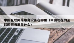 中国互联网络服务设备在哪里（中国现在的互联网服务器是什么）