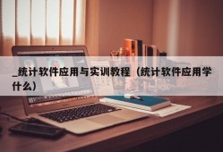 _统计软件应用与实训教程（统计软件应用学什么）