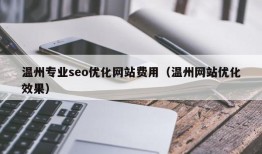 温州专业seo优化网站费用（温州网站优化效果）