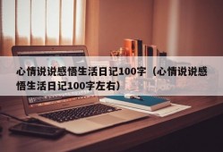 心情说说感悟生活日记100字（心情说说感悟生活日记100字左右）
